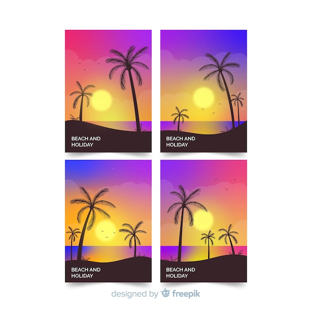 Free Vector gradient beach cover collection