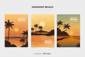 Free vector gradient beach cover collection