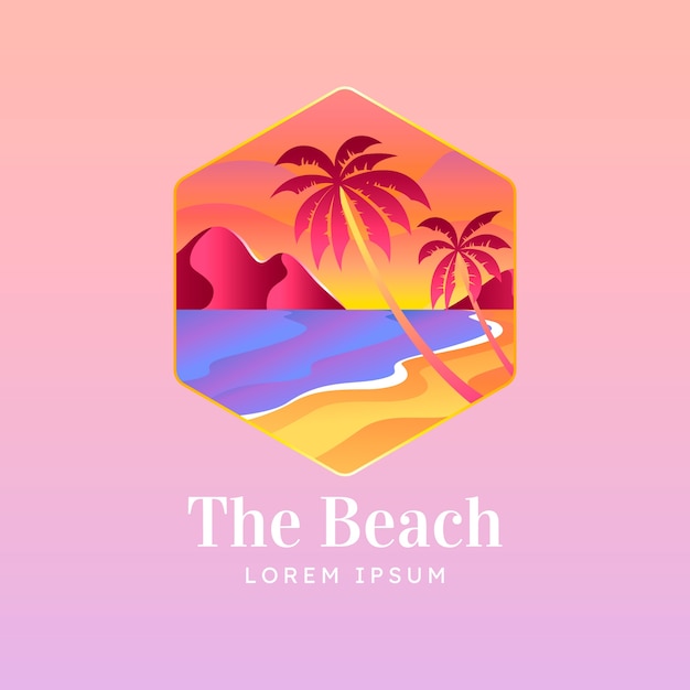 Free vector gradient beach logo design