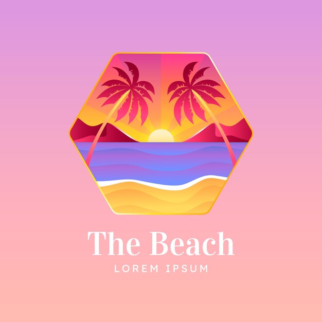 Gradient beach logo design