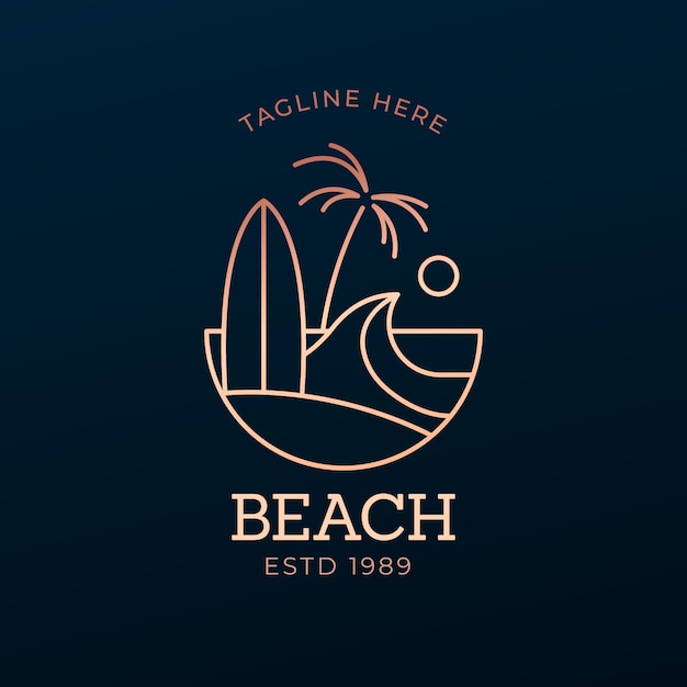 Free Vector gradient beach logo design