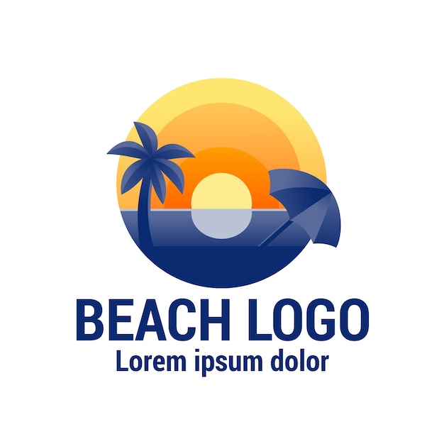 Gradient beach logo template design