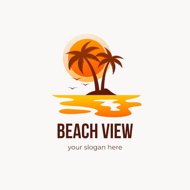 Gradient beach logo template