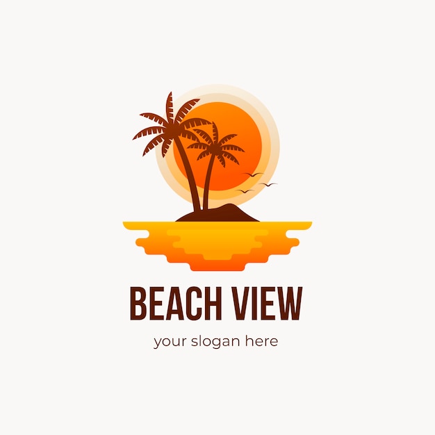 Gradient beach logo template