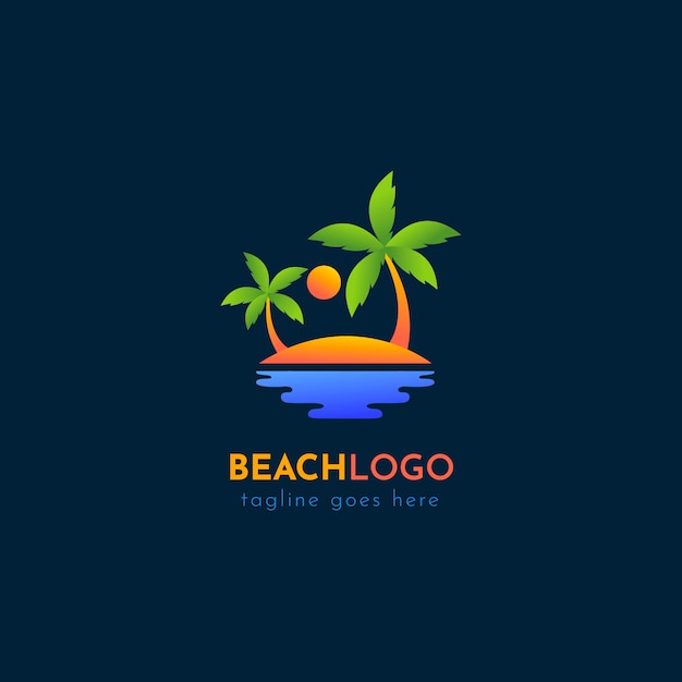 Gradient beach logo template