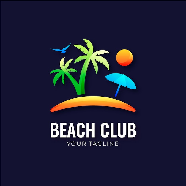 Free Vector gradient beach logo template