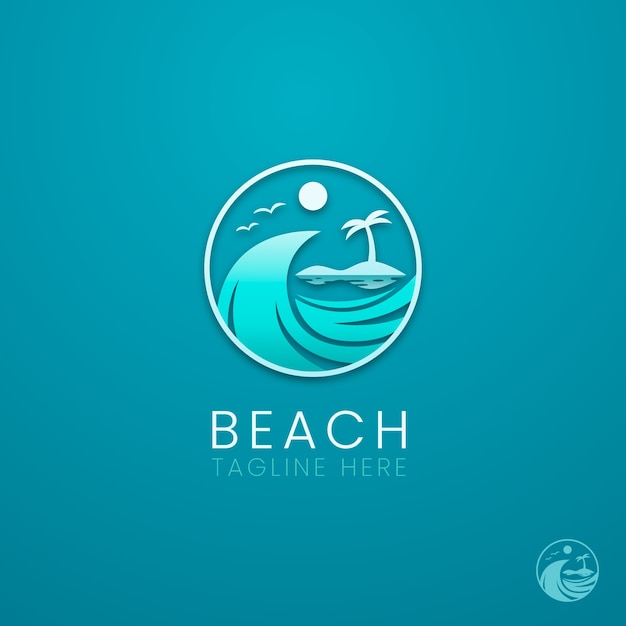 Gradient beach logo template