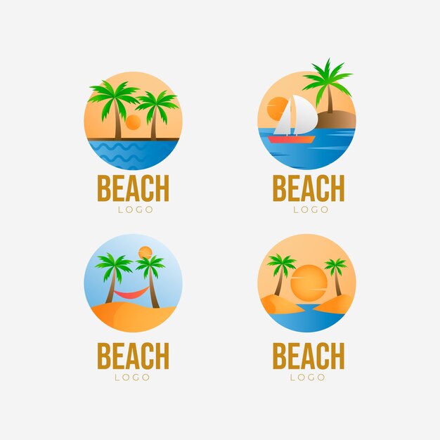 Gradient beach logo template