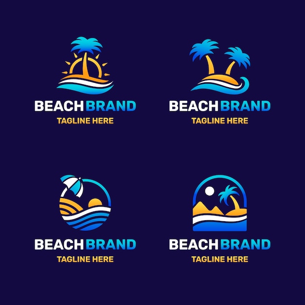 Gradient beach logo template