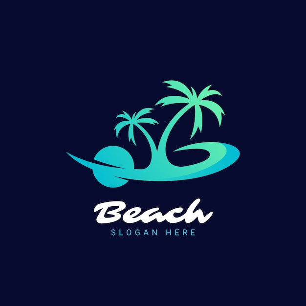 Gradient beach logo template