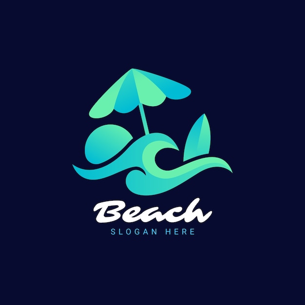 Gradient beach logo template