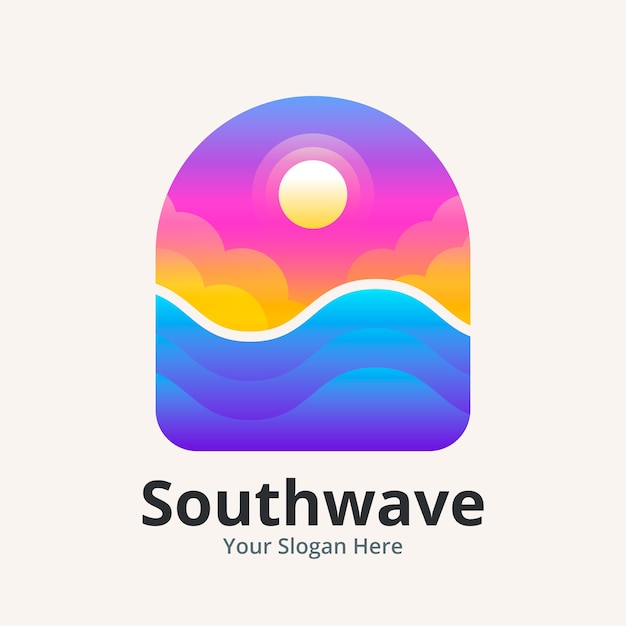 Gradient beach logo template