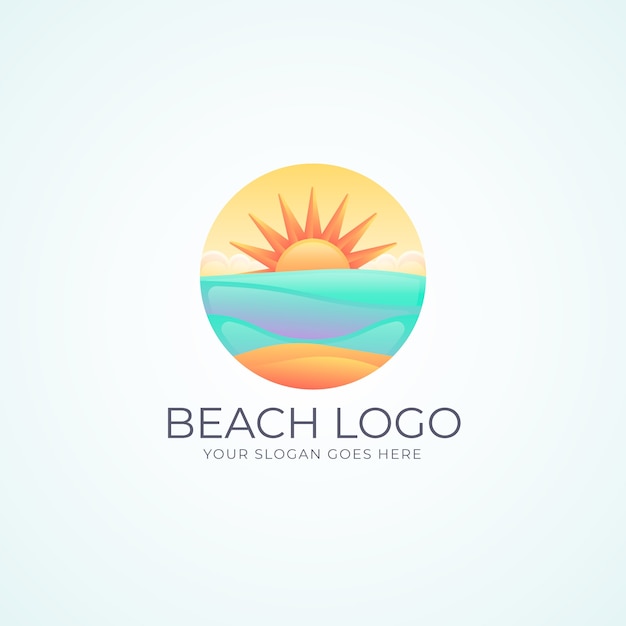 Gradient beach logo template