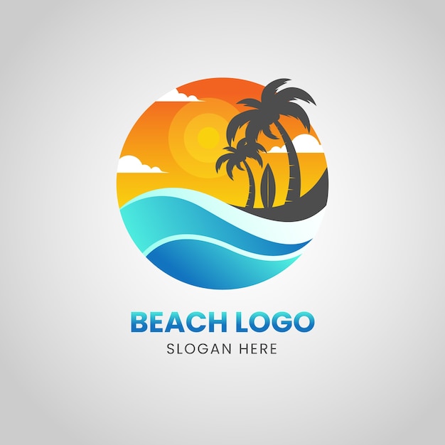 Gradient beach logo template