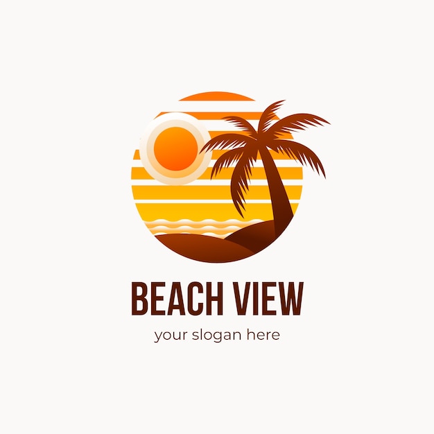 Gradient beach logo template