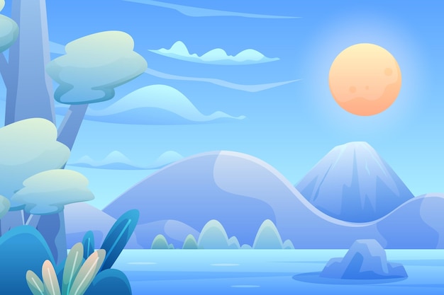 Free Vector gradient of beautiful landscape