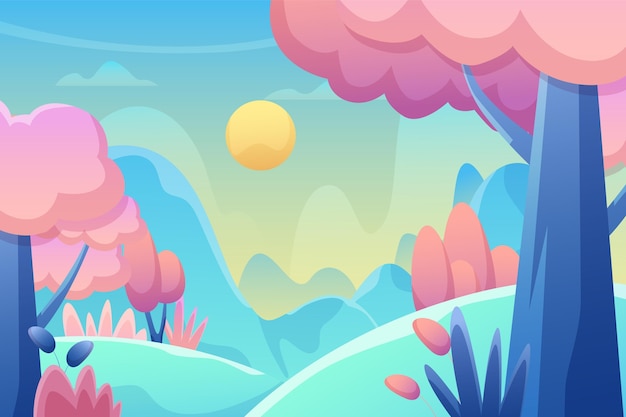 Free vector gradient of beautiful landscape