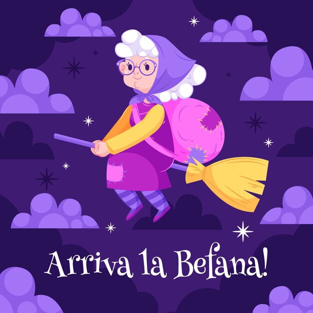 Gradient befana illustration