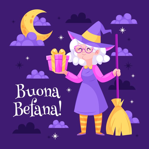 Gradient befana illustration