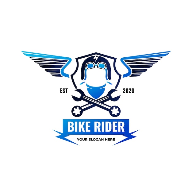 Free vector gradient biker  logo design