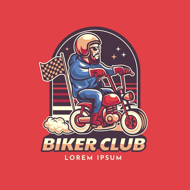 Gradient biker  logo design