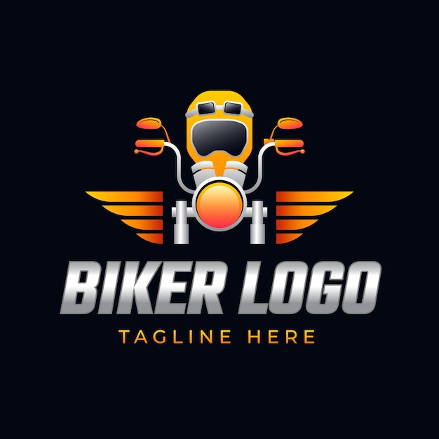 Free Vector gradient biker  logo design