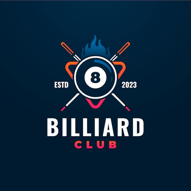 Free Vector gradient billiard logo template