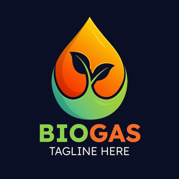 Gradient  biogas logo template