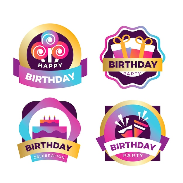 Gradient birthday badge collection