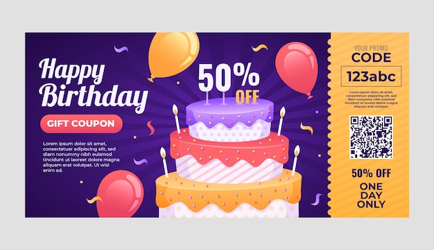 Gradient birthday sale coupon