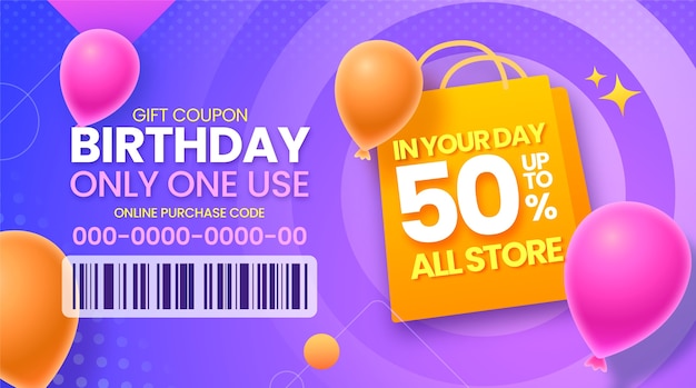 Gradient birthday sale coupon