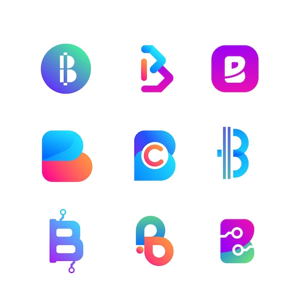 Free Vector gradient bitcoin logo collection