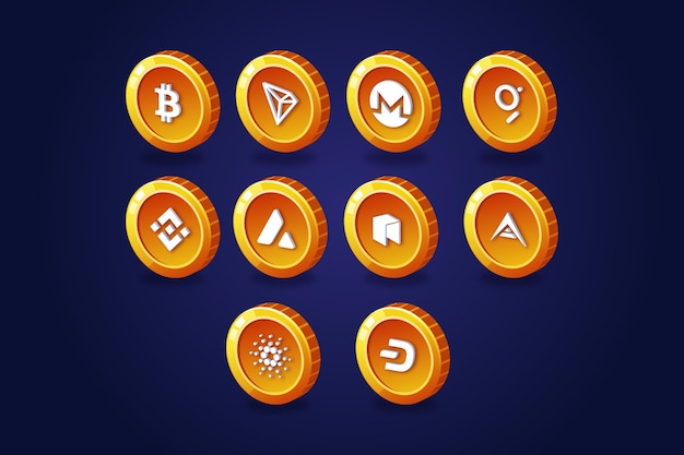 Free Vector gradient bitcoin logo collection