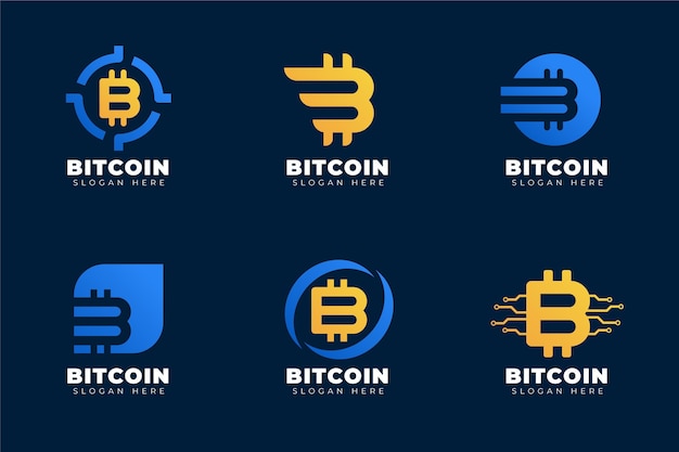 Gradient bitcoin logos pack