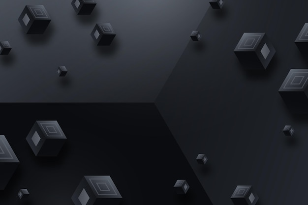 Free Vector gradient black background with cubes