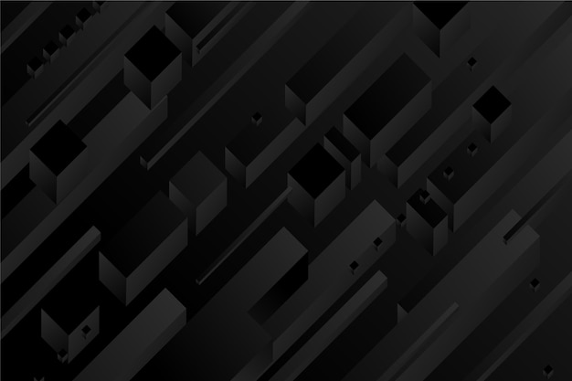 Free Vector gradient black background with cubes