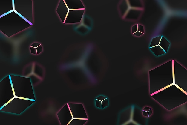 Gradient black background with cubes