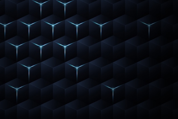 Free vector gradient black background with cubes