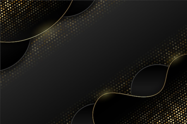 Free Vector gradient black background with golden textures