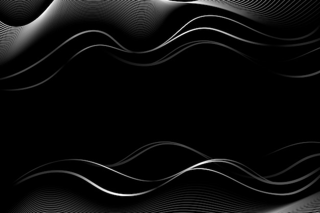 Gradient black background with wavy lines