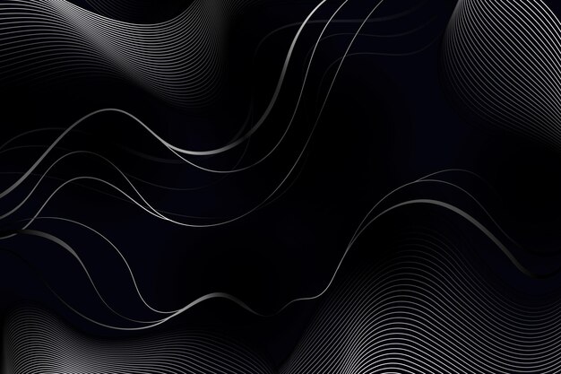 Gradient black background with wavy lines