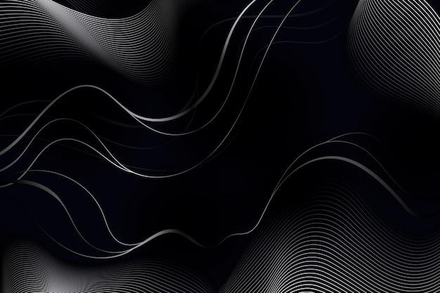 Gradient black background with wavy lines