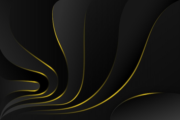 Gradient black background with wavy lines