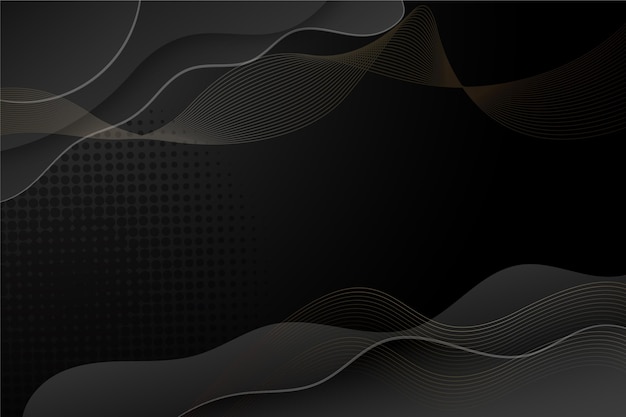 Gradient black background with wavy lines