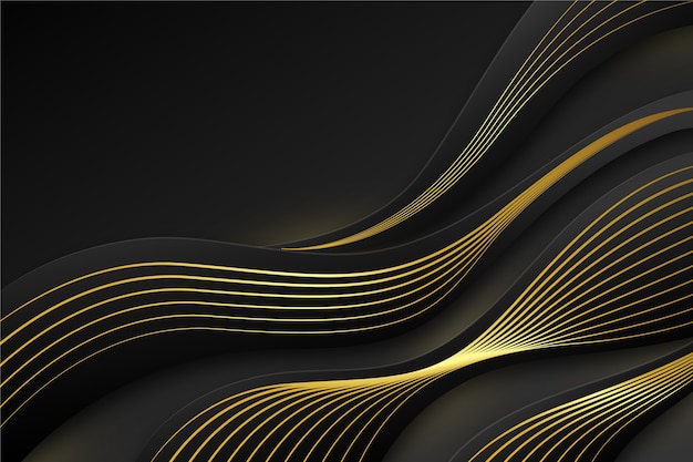 Gradient black background with wavy lines