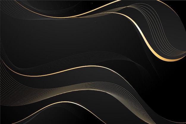 Gradient black background with wavy lines