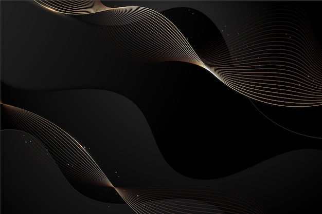 Free Vector gradient black background with wavy lines