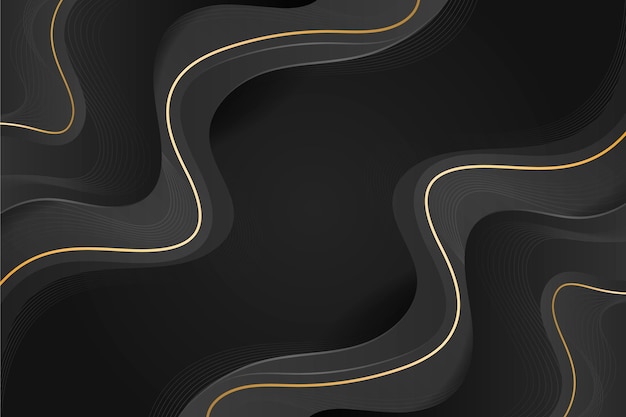 Gradient black background with wavy lines