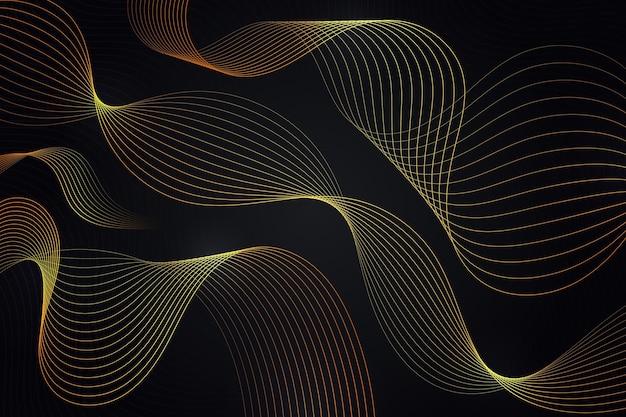 Gradient black background with wavy lines