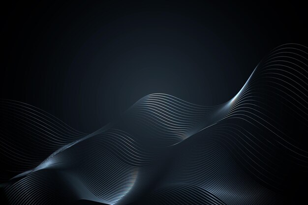 Gradient black background with wavy lines